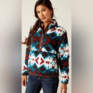 Ariat Real Women’s Sherpa 1/2 Snap Front Pullover/ Jacket 3x NWT